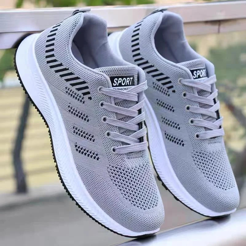 2025 Summer Unisex Mesh Casual Sneakers Outdoor Breathable Light Lace Up Casual Shoes for Men Flat Walking Training Sports Shoes