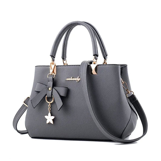 Women Messenger Bags With Flower Pendant Office Ladies Fashion Totes Pure Handbag For Female