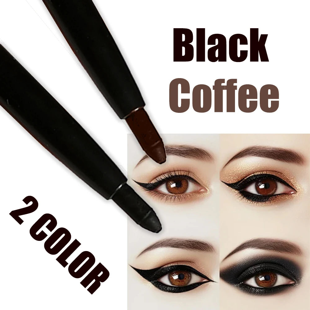 2Pcs Waterproof Black Brown Eyeliner Pencils-Smudge-Proof