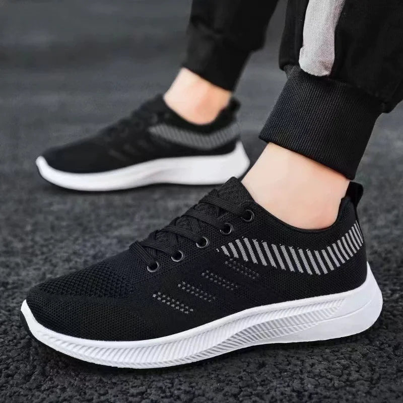 2025 Summer Unisex Mesh Casual Sneakers Outdoor Breathable Light Lace Up Casual Shoes for Men Flat Walking Training Sports Shoes
