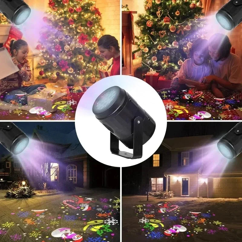 16 Patterns Christmas Projector Lights Rotatable Christmas Decoration Outdoor